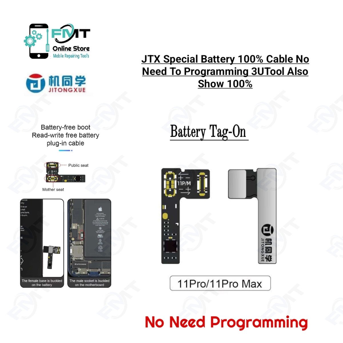 11P/11PM JTX External Battery Health Repair Cable