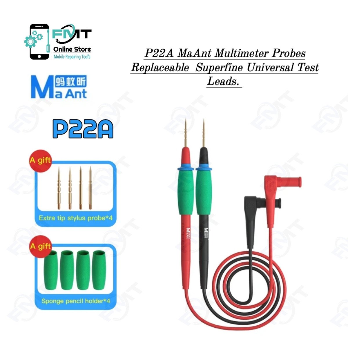 P22A MaAnt Multimeter Probes Replaceable Superfine Universal Test Leads