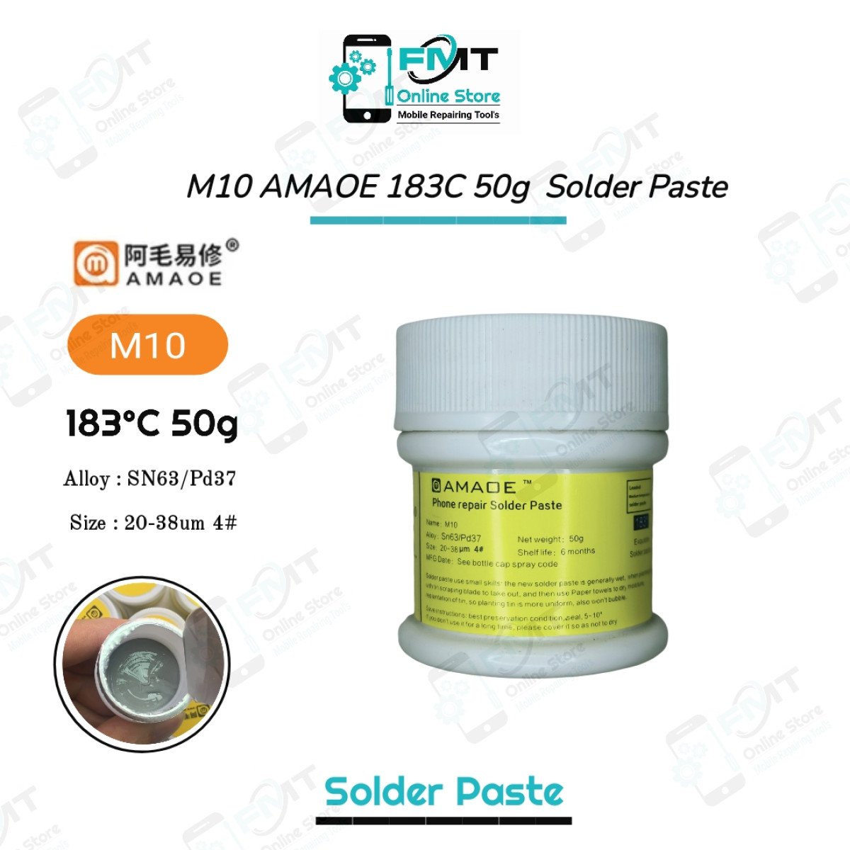M10 AMAOE 183C 50g  Reballing Solder Paste