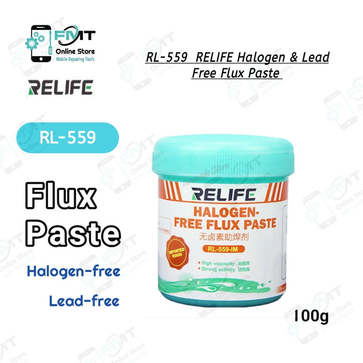 RL-559 RELIFE Halogen Free and Lead Free 100g High Quality Flux Paste