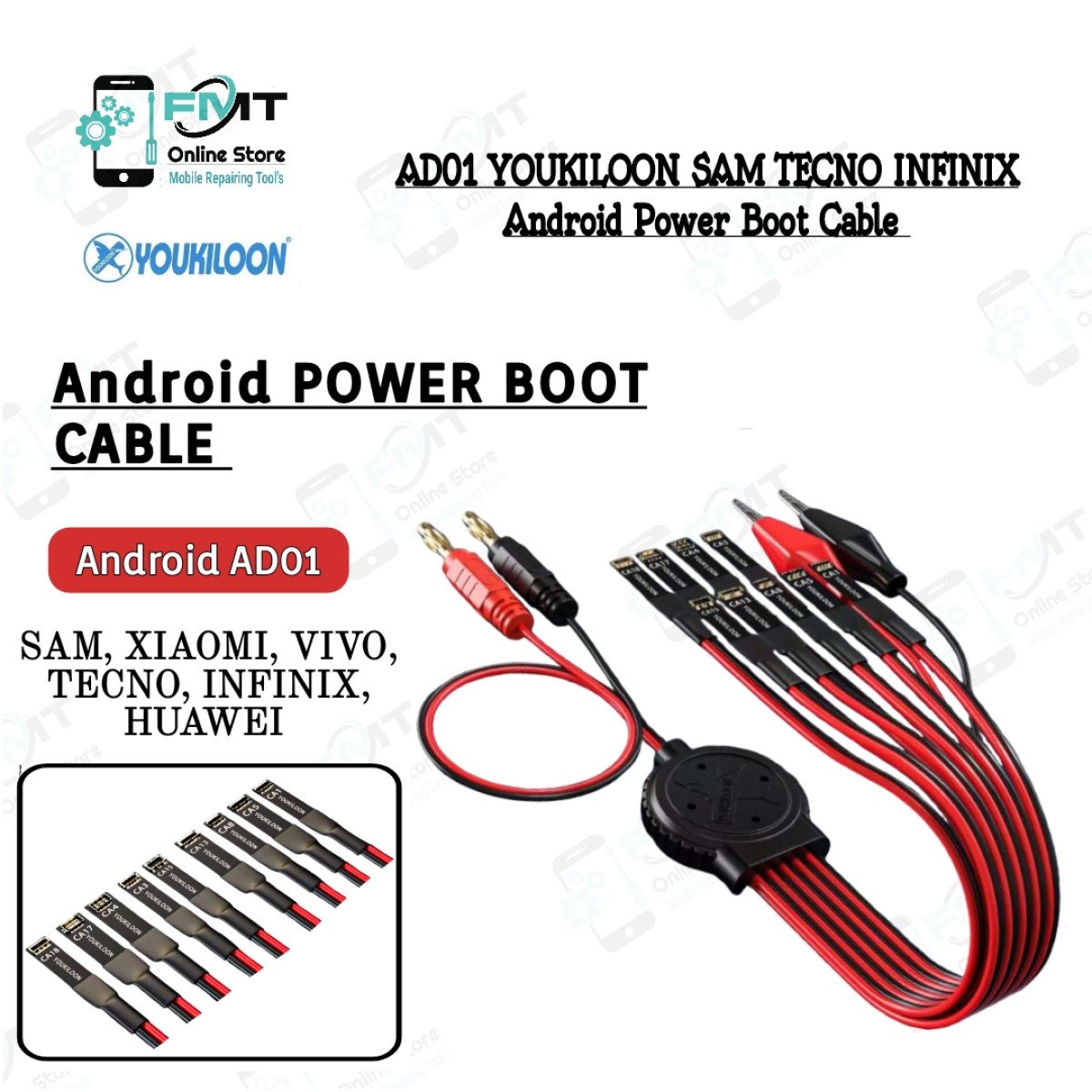 AD01 YOUKILOON Android Tecno infinix OPPO Power Boot Cable