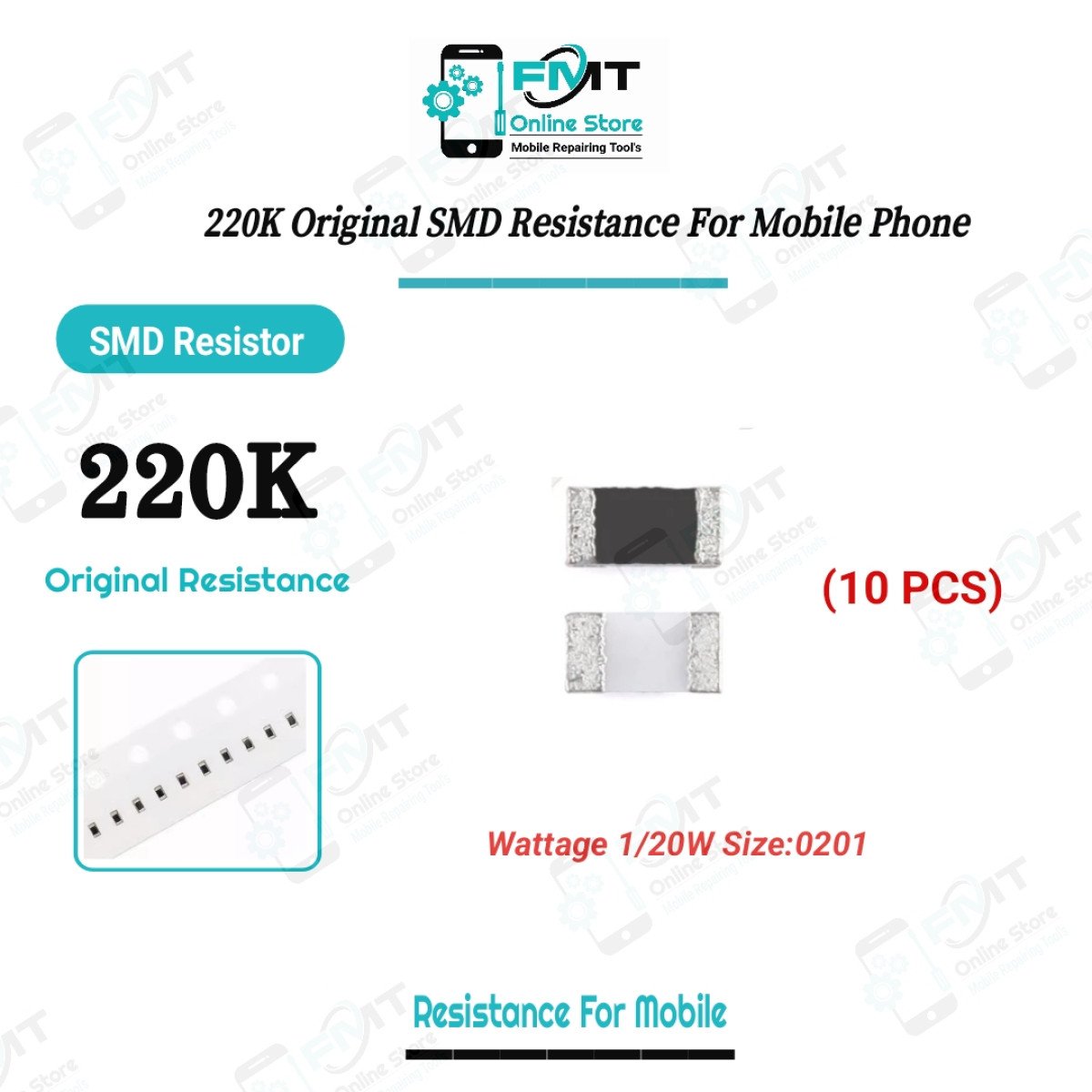 220K 10pcs Original SMD Resistance For Mobile Phone