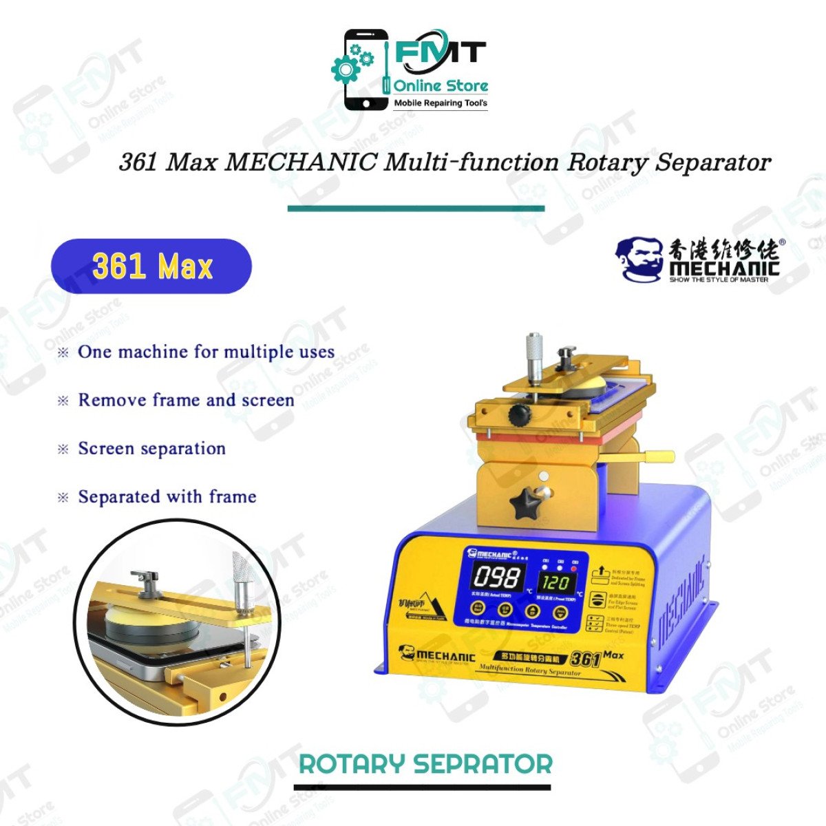 361 Max MECHANIC 360° Rotary LCD Screen Separator Machine
