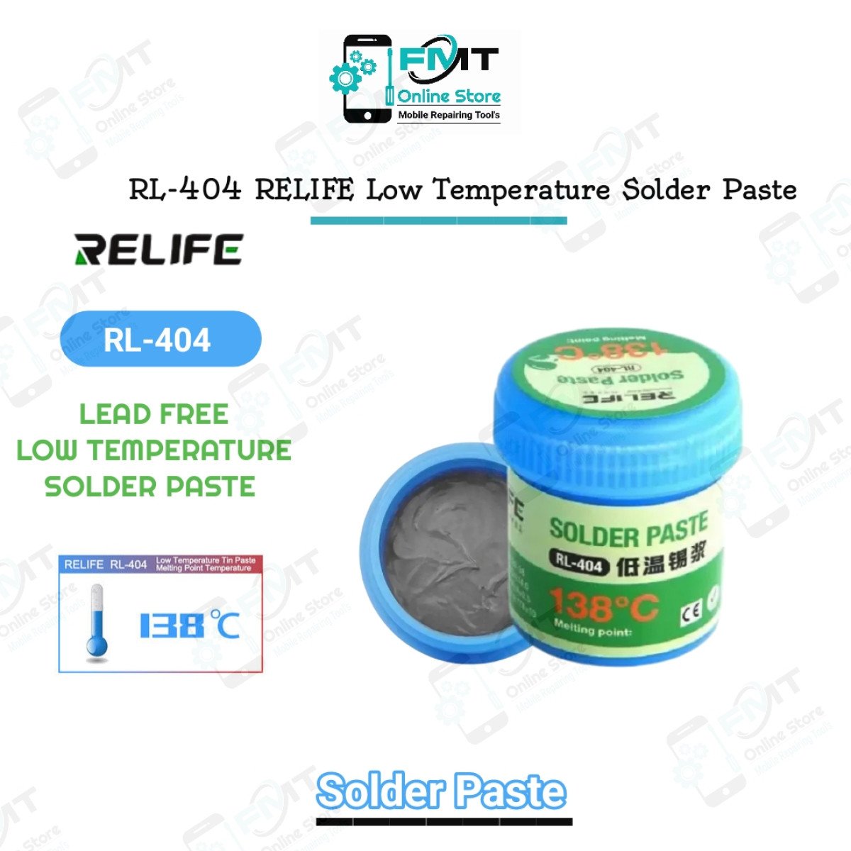 RL-404 RELIFE 138°C 50g Reballing Solder Paste