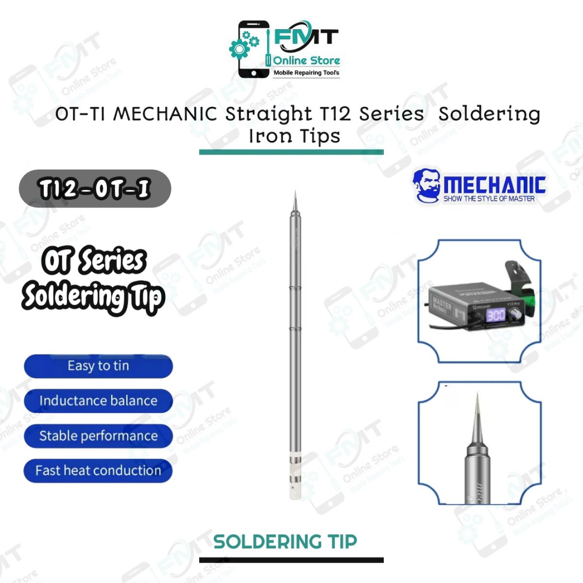 OT-TI MECHANIC Straight T12 Series Soldering Iron Tip