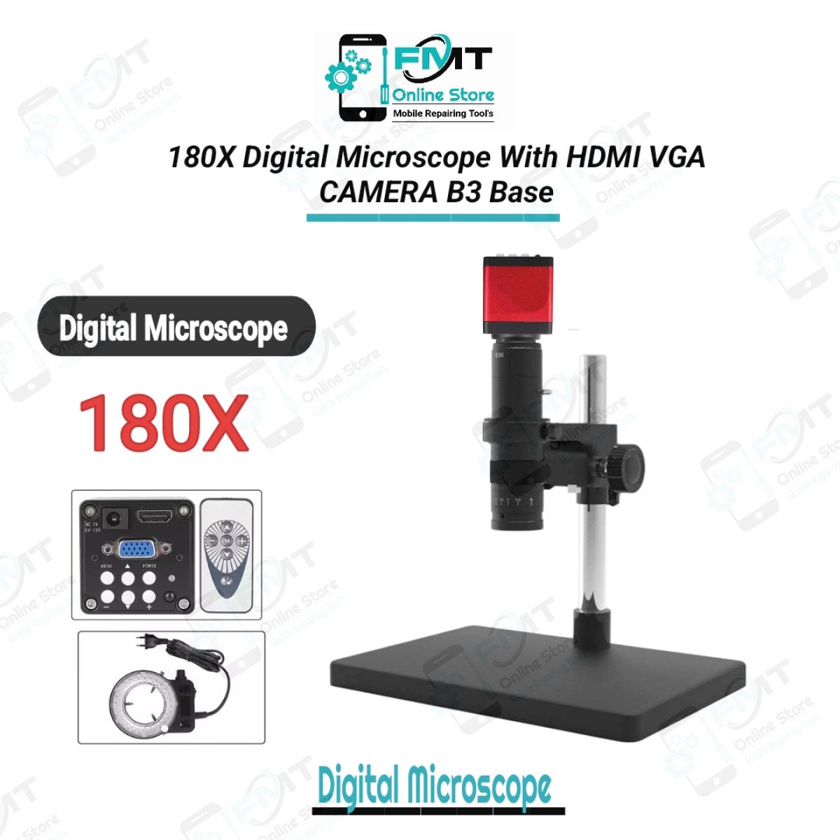180X Digital Microscope With HDMI VGA Camera