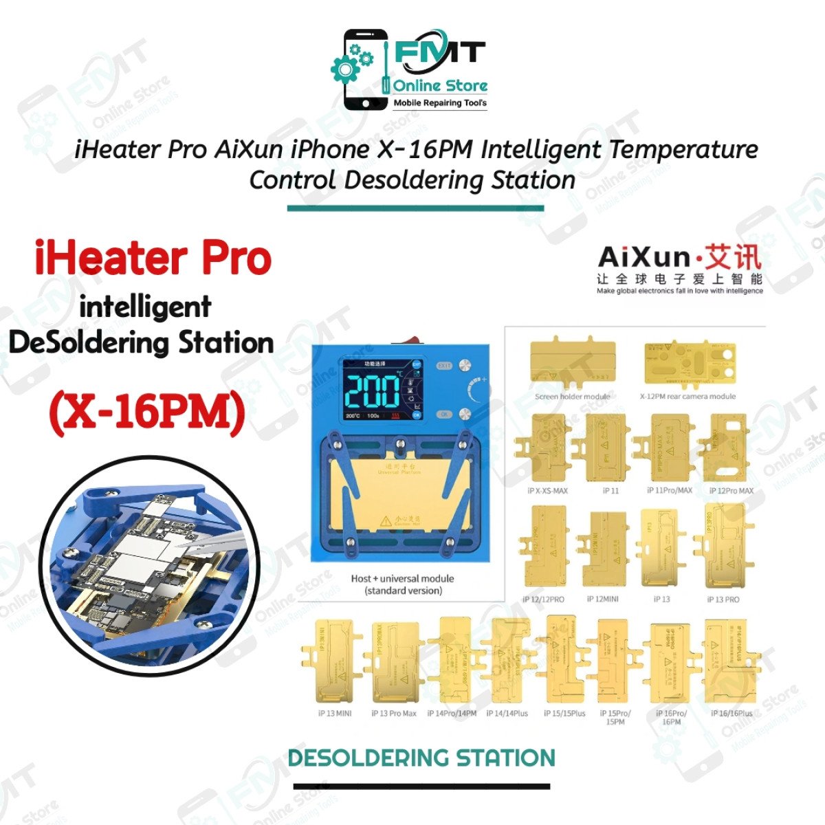 iHeater Pro AiXun iPhone X-16PM Intelligent Temperature Control Desoldering Station