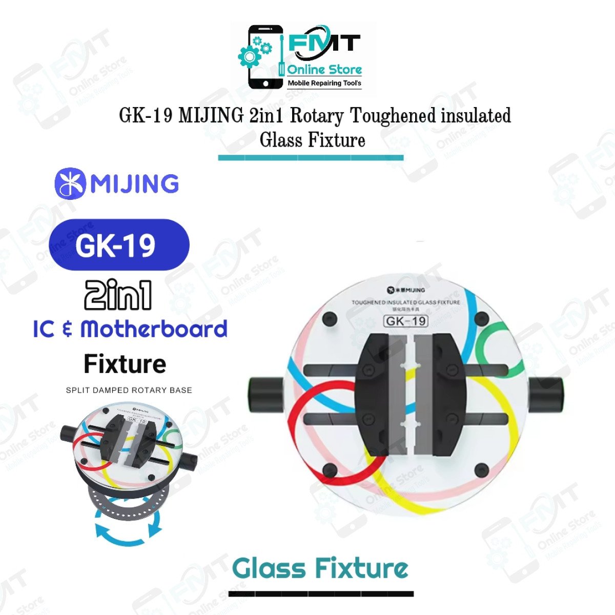 GK-19 MIJING 2in1 Rotary Toughened insulated Glass Fixture