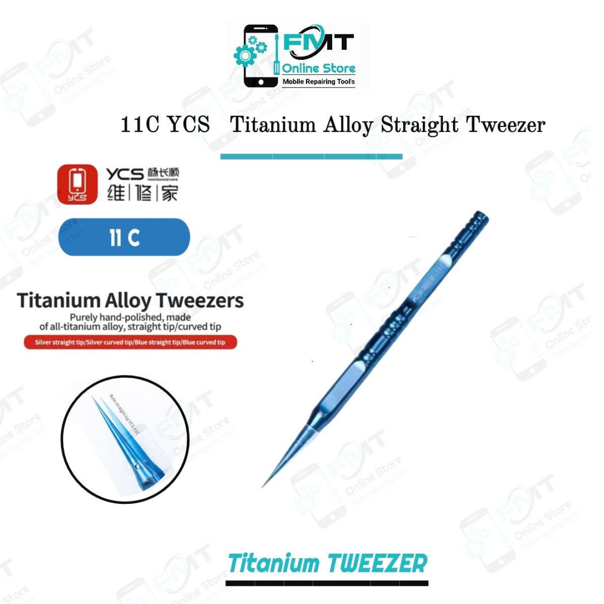 11C YCS Precision Titanium Alloy Straight Tweezers