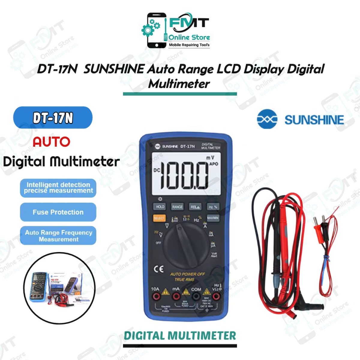 DT-17N SUNSHINE Auto Range LCD Display Digital Multimeter