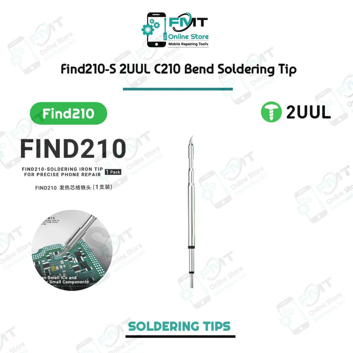 Find210-S 2UUL C210 Bend Soldering Iron Tip