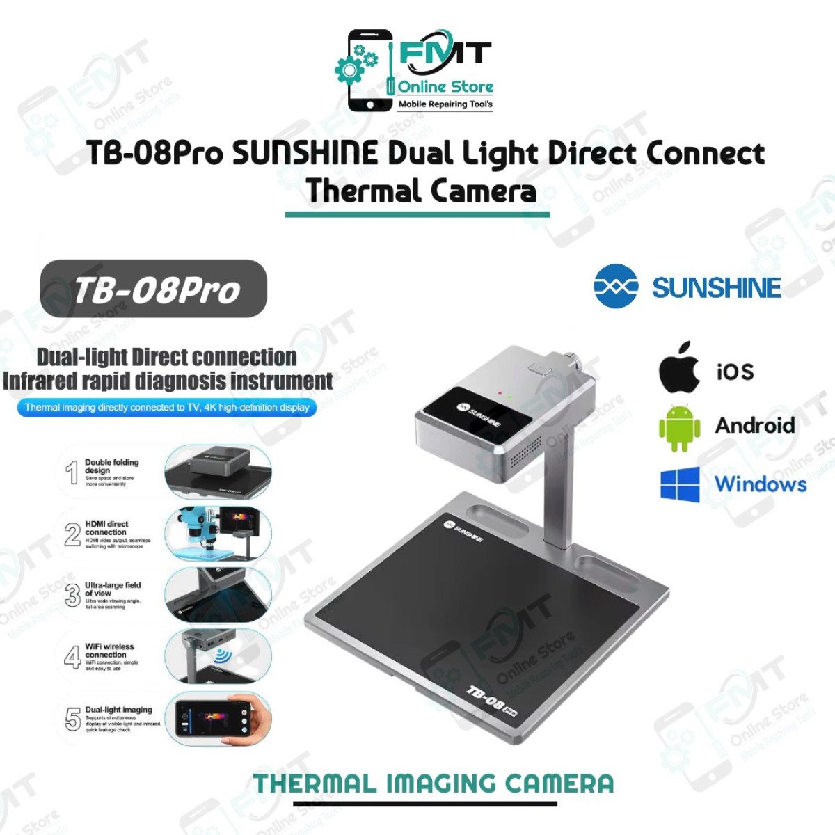 TB-08Pro SUNSHINE Dual Light Direct Connect infrared Thermal Camera