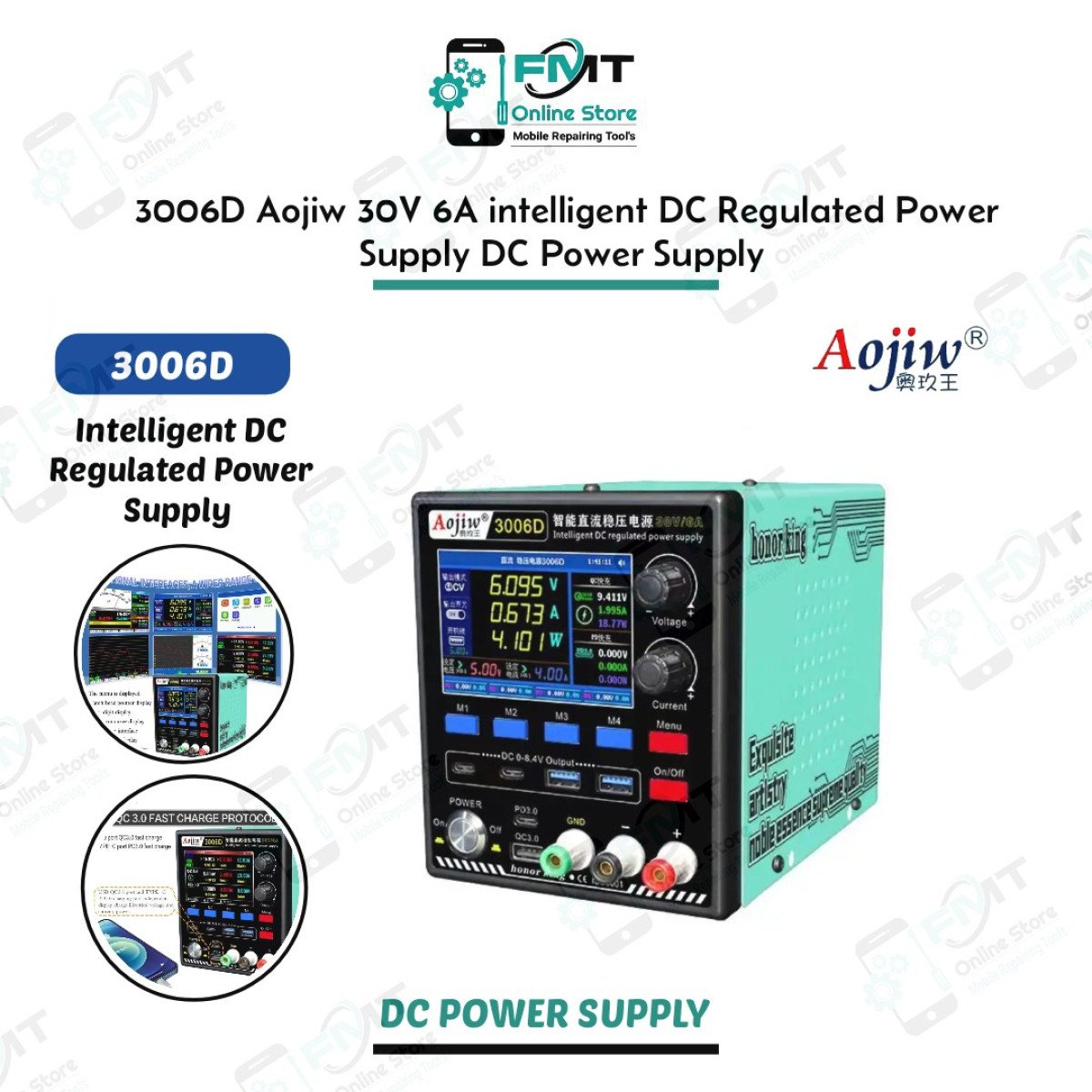 3006D Aojiw 30V 6A intelligent DC Regulated Power Supply