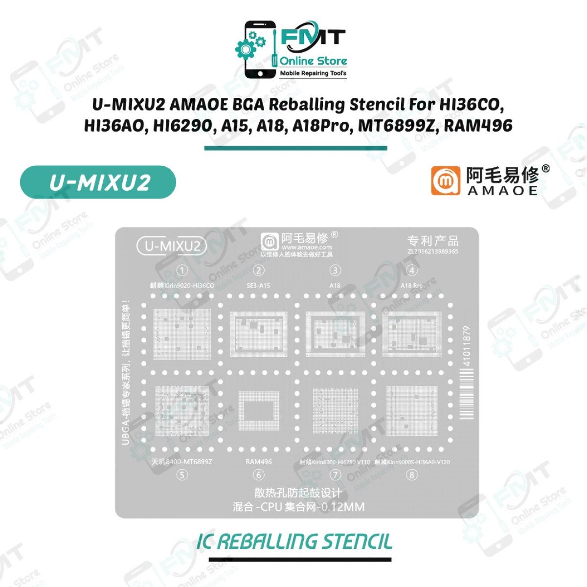 U-MIXU2 AMAOE BGA Reballing Stencil