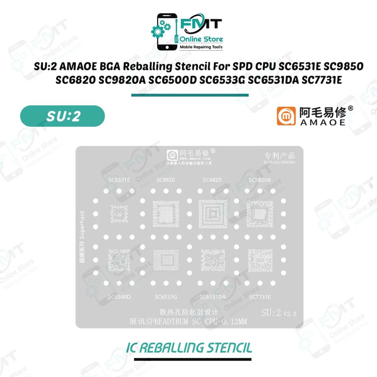 SU:2 AMAOE SPD BGA Reballing Stencil
