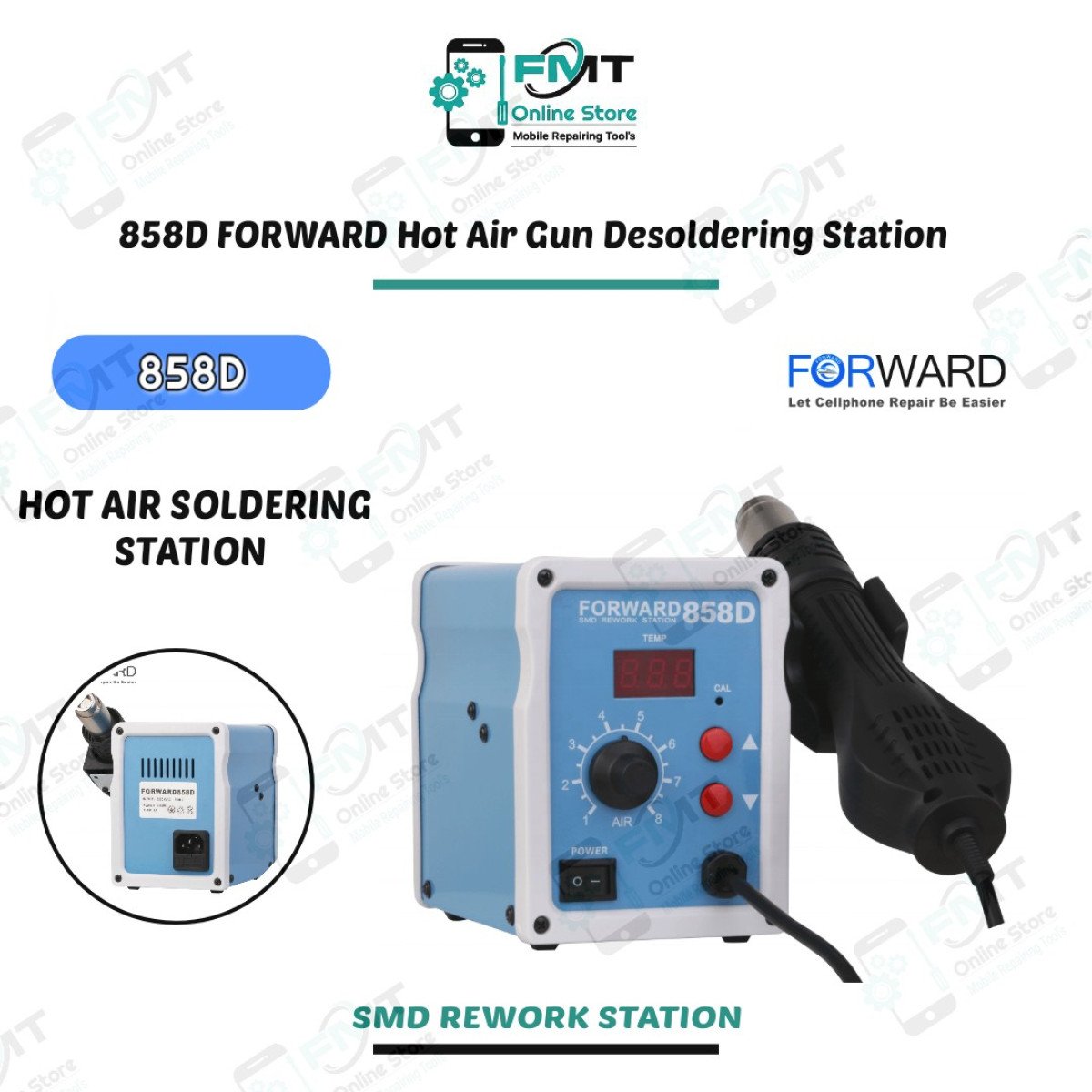 858D FORWARD Hot Air Gun Desoldering Rework Station