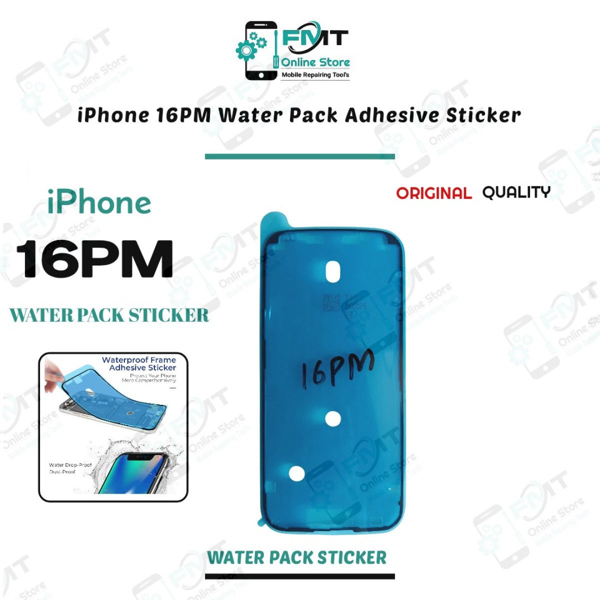 iPhone 16PM Water Pack Adhesive Sticker