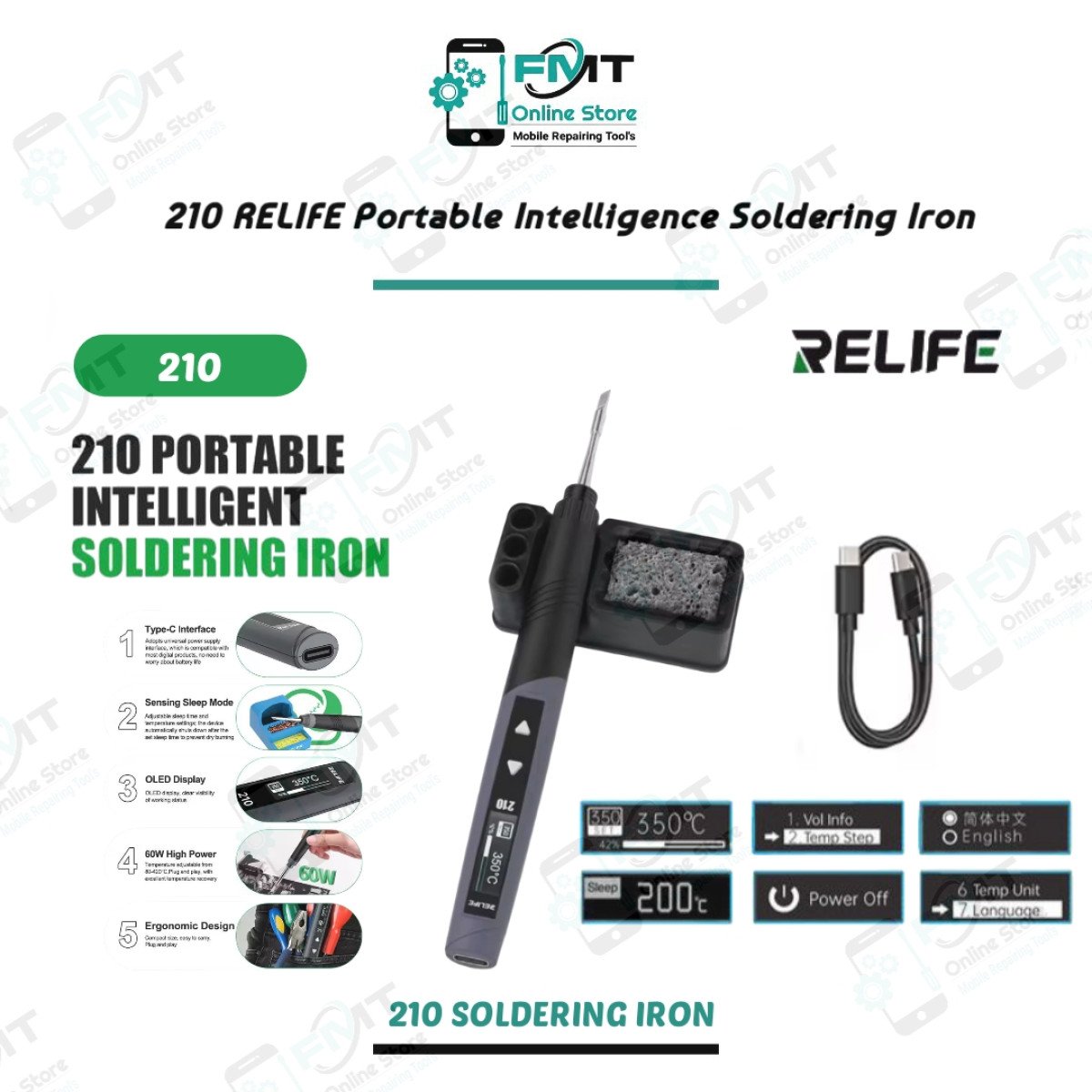 210 RELIFE Portable Intelligence Soldering Iron