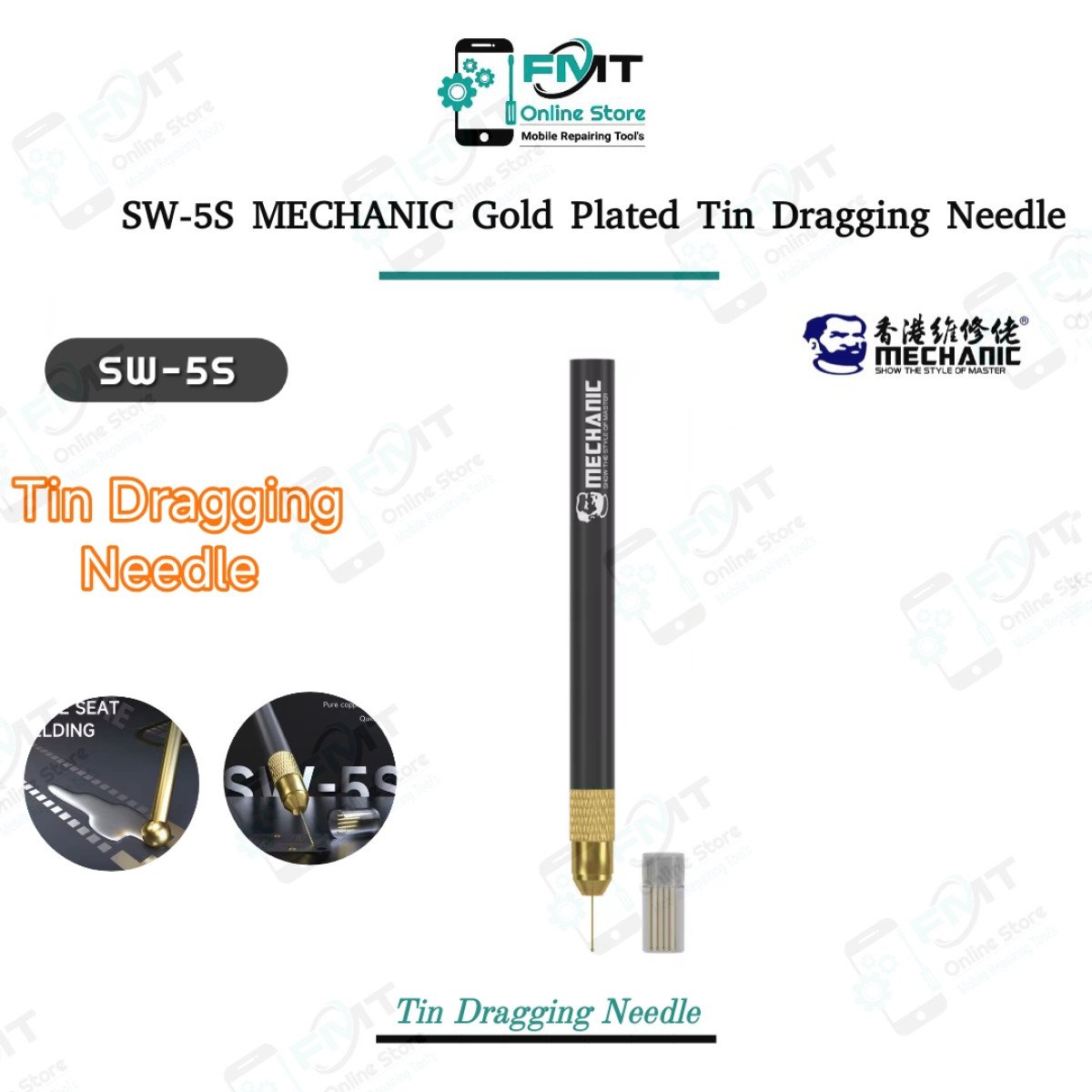 SW-5S MECHANIC Gold Plated Tin Dragging Needle