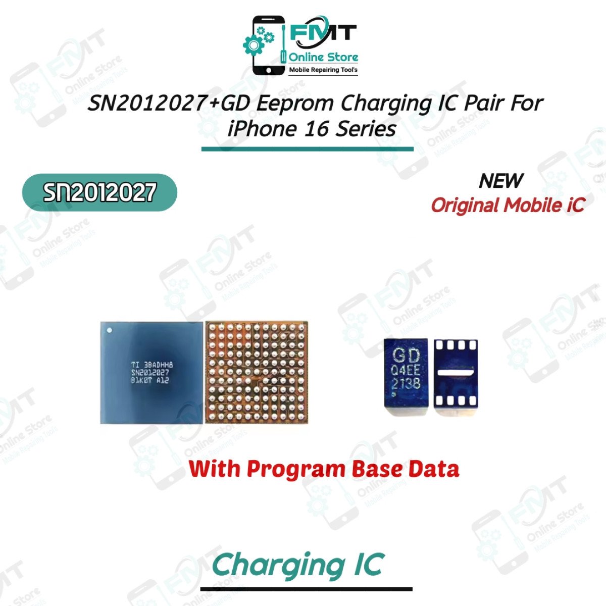 SN2012027+GD Eeprom Charging IC Pair For iPhone 16 Series