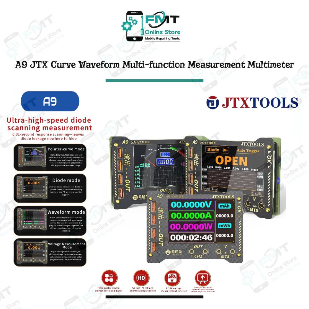 A9 JTX Curve Waveform Multi-function Measuring Meter