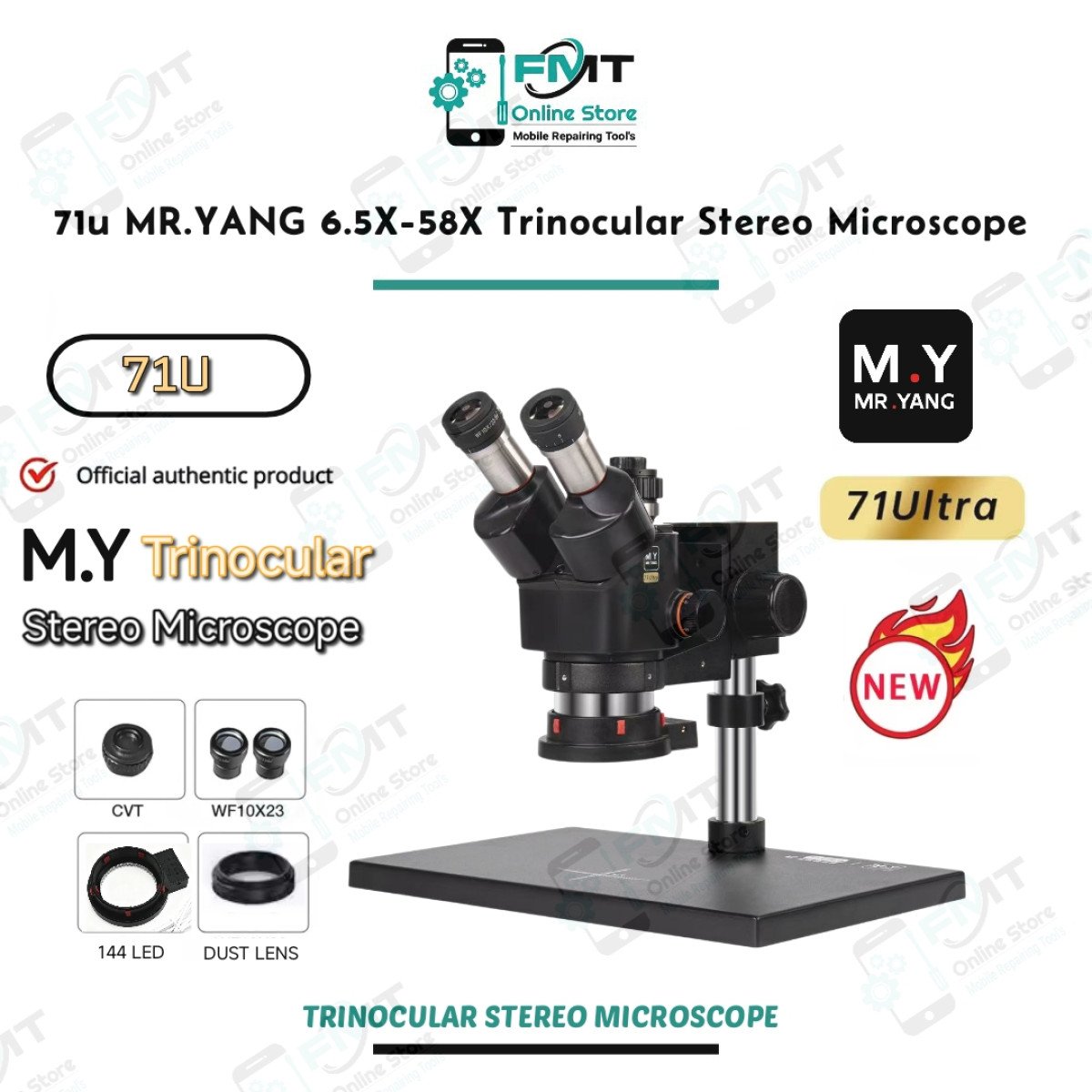 71U MR.YANG 6.5X-58X  Trinocular Stereo Microscope