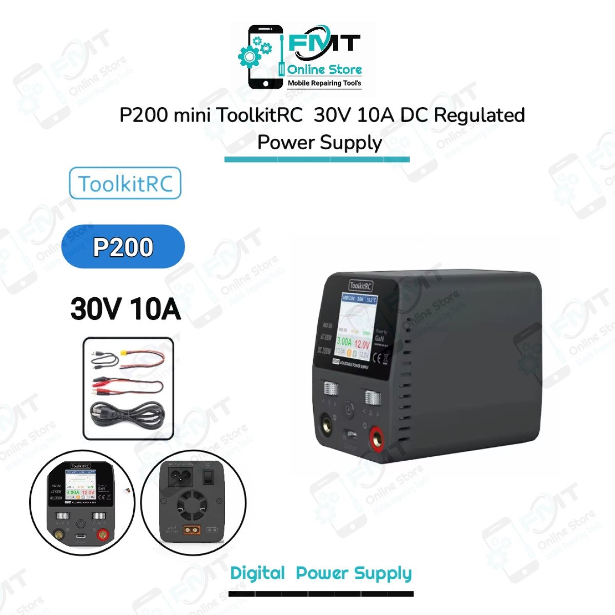 P200 mini ToolkitRC 30V 10A DC Regulated Power Supply